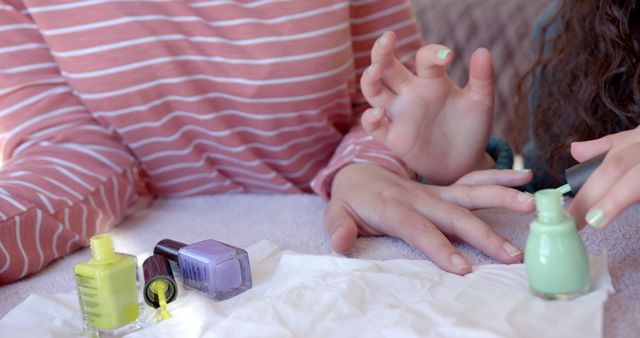 Women Painting Nails with Colorful Nail Polish at Home - Download Free Stock Images Pikwizard.com