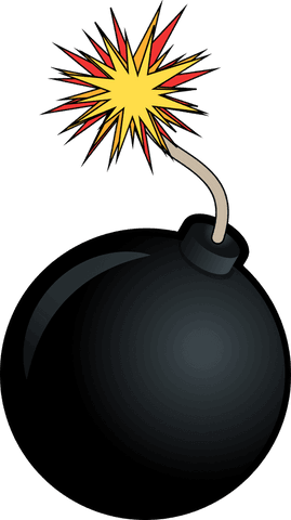 cartoon bomb with sparkling fuse on transparent background - Download Free Stock Videos Pikwizard.com