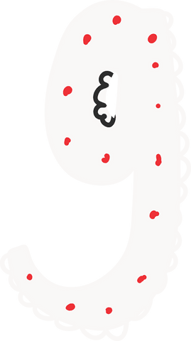 minimalistic donut number nine with red dots on transparent background - Download Free Stock Videos Pikwizard.com