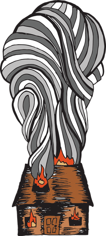 transparent burning house illustration with curled smoke - Download Free Stock Videos Pikwizard.com