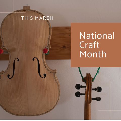 celebrating national craft month with handmade violin - Download Free Stock Templates Pikwizard.com