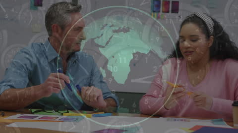 Global Business Collaboration with Futuristic Digital Interface