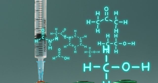 Syringe with Chemical Structures Representing Medicinal Innovation - Download Free Stock Images Pikwizard.com