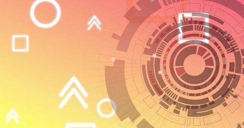 Futuristic interface with concentric circular pattern