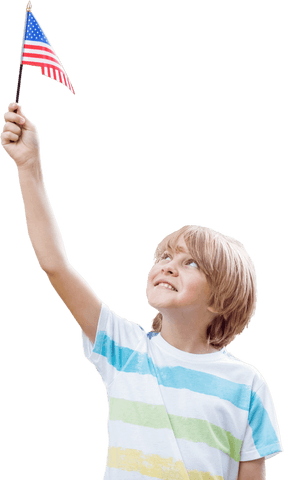 caucasian boy holding usa flag celebrating patriotism - Download Free Stock Videos Pikwizard.com