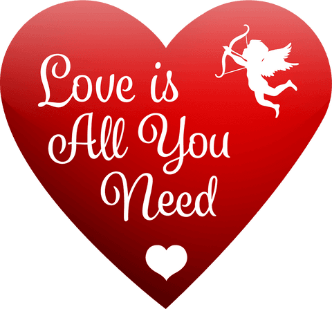 Love is All You Need Heart Illustration on Transparent Background - Download Free Stock Videos Pikwizard.com