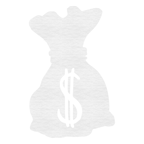 Transparent bag with dollar symbol signifying wealth icon