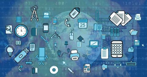 Global Technology Network with Financial and Digital Icons - Download Free Stock Images Pikwizard.com