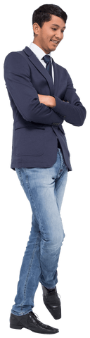 Transparent Businessman Smiling Confidently with Arms Crossed - Download Free Stock Videos Pikwizard.com