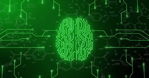 Digital Brain with Futuristic Connections and Chemical Formulas - Download Free Stock Images Pikwizard.com