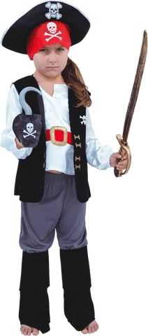 transparent young girl in pirate costume holding toy sword - Download Free Stock Videos Pikwizard.com