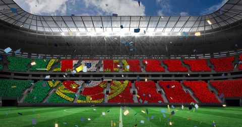 Festive Football Stadium Display with Peaceful Atmosphere - Download Free Stock Images Pikwizard.com