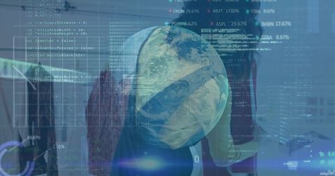 Woman Observing Skyline Merges Technology and Urban Exploration