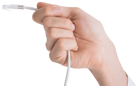 hand holding white ethernet cable on transparent background - Download Free Stock Videos Pikwizard.com
