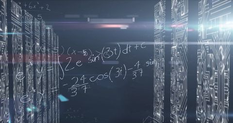 Digital Mathematics Concept with Abstract Data Servers - Download Free Stock Images Pikwizard.com