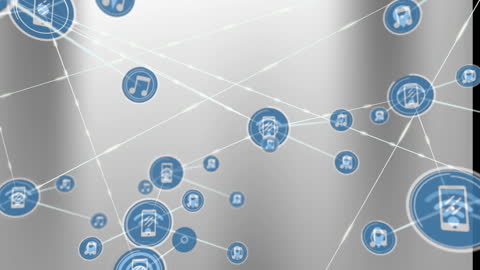 Digital Connection Network with Music Icons