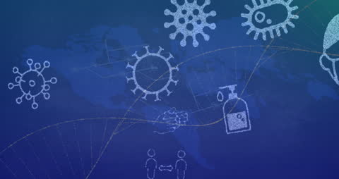 Digital Interface with COVID-19 Safety and Microbiology Icons