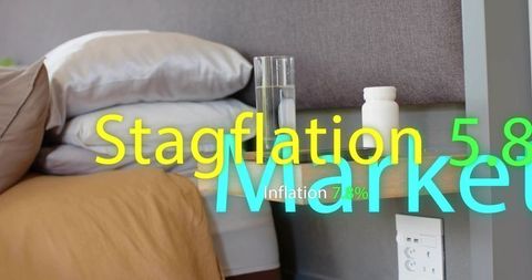 Minimalist nightstand holding glass of water and pill bottle, modern neutral bedroom scene