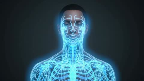Futuristic Neural Network Visualization in Human Torso