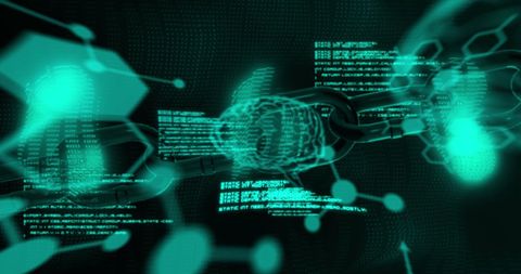 futuristic digital brain with blockchain technology visualization - Download Free Stock Images Pikwizard.com