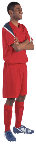 Smiling Athlete in Full Football Kit with Transparent Background - Download Free Stock Videos Pikwizard.com