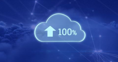 Digital Cloud Upload with Networking Background - Download Free Stock Images Pikwizard.com