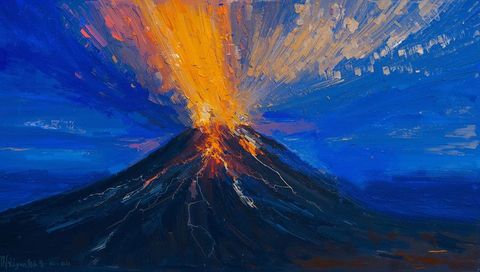 Dramatic Volcano Eruption with Spectacular Lava Plume