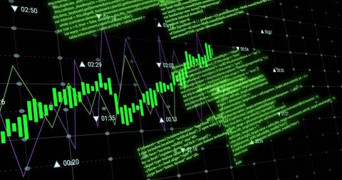 Financial Data Analytics on Neon Black Grid Background - Download Free Stock Images Pikwizard.com