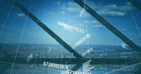 digital data streams over modern cityscape - Download Free Stock Images Pikwizard.com