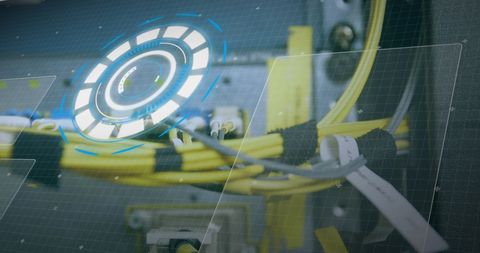 Futuristic Digital Interface Over Network Cables - Download Free Stock Images Pikwizard.com