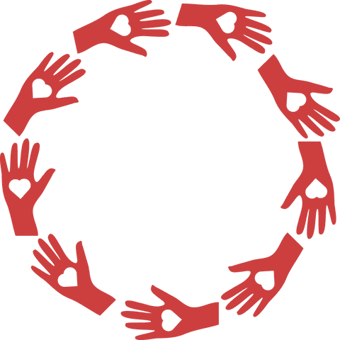 Circle of Red Hands with Hearts on Transparent Layer - Download Free Stock Videos Pikwizard.com