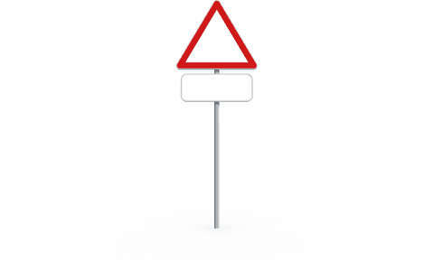 transparent red triangle signpost with blank white placard - Download Free Stock Videos Pikwizard.com