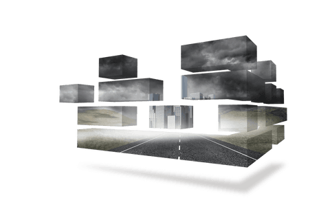 surreal transparent city on abstract digital screen - Download Free Stock Videos Pikwizard.com