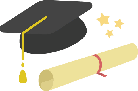 Graduation symbols vector on transparent background
