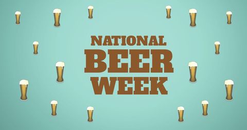 National beer week celebration with beer pints background