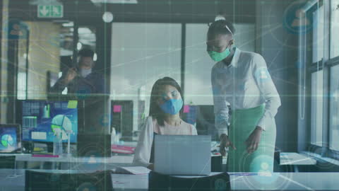 Office Collaboration with Diverse Team During Pandemic