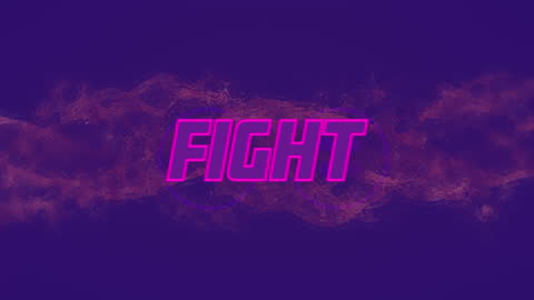 Retro Gaming Banner Featuring Fight Text over Digital Waves