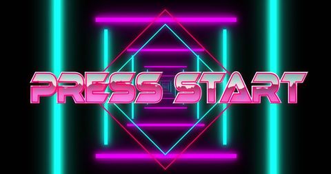 Neon Press Start with Dynamic Light Trails - Download Free Stock Images Pikwizard.com