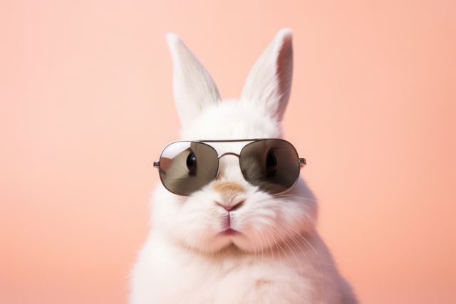 Rabbit wearing sunglasses on pink background, created using generative ai technology - Download Free Stock Photos Pikwizard.com