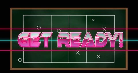 Dynamic get ready text over sports strategy board