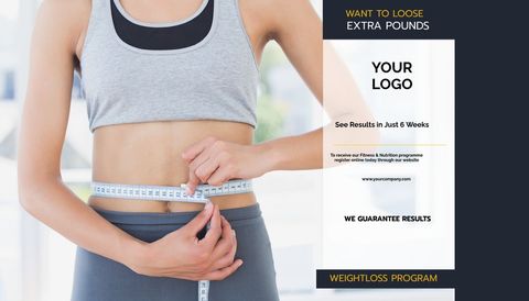 woman measuring waist promoting weight loss program - Download Free Stock Templates Pikwizard.com