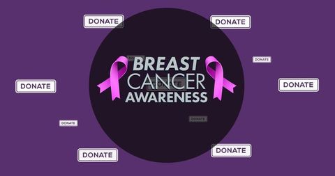 Breast Cancer Awareness Campaign Image with Pink Ribbon Elements