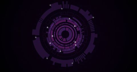Futuristic Purple Digital Interface on Black Background - Download Free Stock Images Pikwizard.com