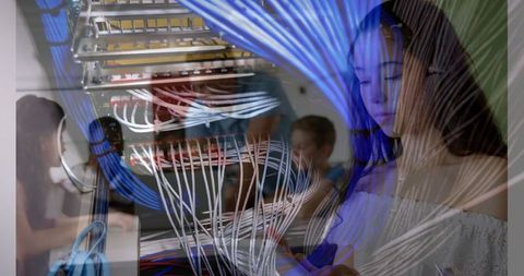 Futuristic Education Concept with Digital Interface and Networking