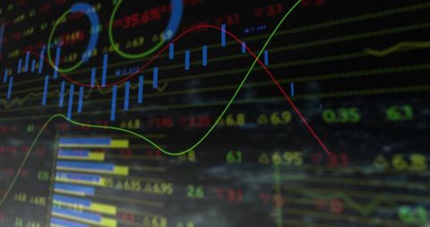 Digital Financial Data Visualizations on Dark Background - Download Free Stock Images Pikwizard.com