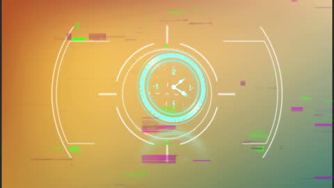 Digital Age Interface with Clock and Electronic Elements