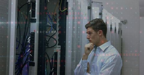 Cybersecurity Specialist Evaluating Data Center Network Servers - Download Free Stock Images Pikwizard.com