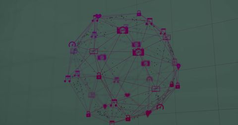 Digital Globe with Network Icons on Gray Background - Download Free Stock Images Pikwizard.com