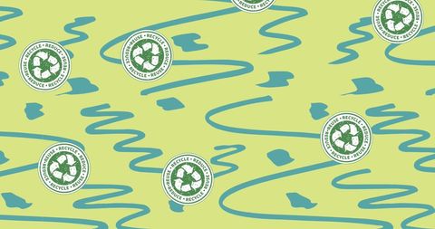 Recycling Symbols on Eco-Friendly Patterned Background - Download Free Stock Images Pikwizard.com