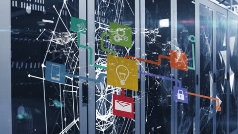Digital Network Connections Interface Over Computer Servers